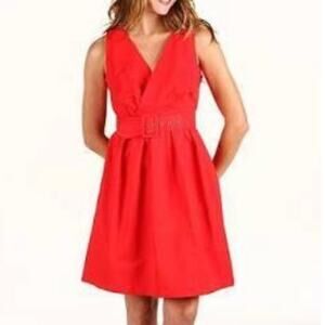 BB Dakota Mary Mini Midi Dress in Clementine Red Belted Fit & Flare Size 4 Small